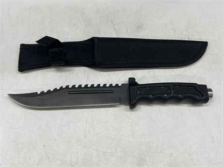 (NEW) STAINLESS STEEL KNIFE W/SHEATH (12” long)