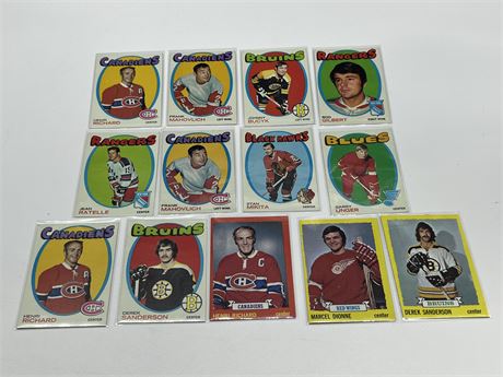 (13) 1970s NHL CARDS - NO CREASES