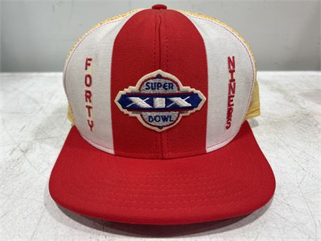 VINTAGE SUPER BOWL XIX 49ERS SNACK BACK HAT - MADE IN THE USA