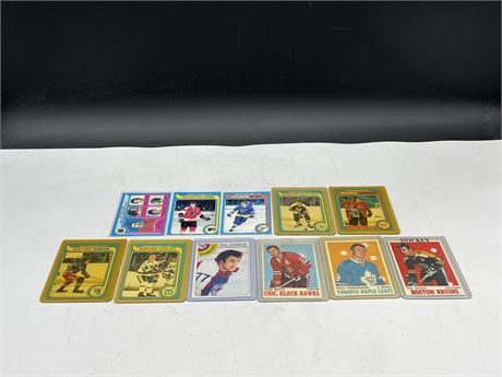 1970-71 MIKITA, HENDERSON, GREEN (HIGH GRADE) + MISC ‘79/80 OPC CARDS
