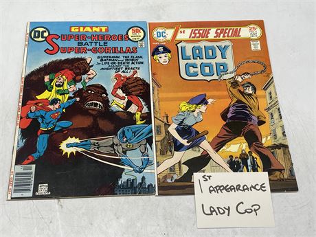 1ST ISSUE SPECIAL LADY COP #4 & GIANT SUPER-HEROS BATTLE SUPER-GORILLAS #1
