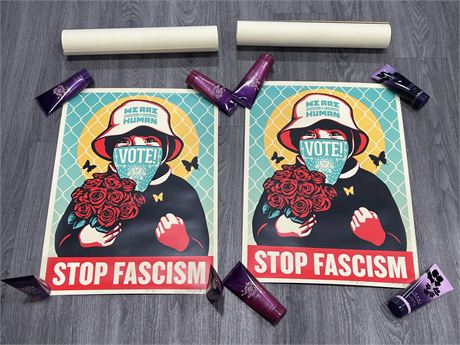 4 LIMITED EDITION STOP FACISM PRINTS (18”x24”)