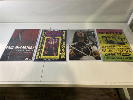 4 MISC. MUSIC POSTERS (17”x12”)