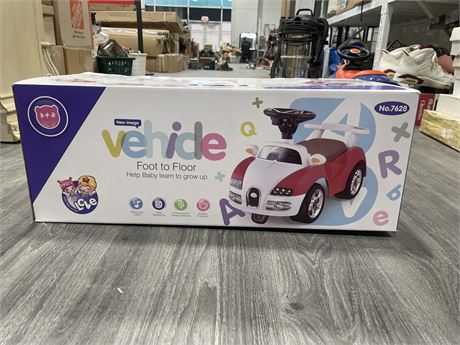NEW FOOT TO FLOOR BABY BATTERY OPERATED VEHICLE PURPLE