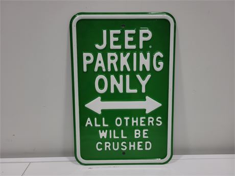 METAL JEEP PARKING SIGN (18"x12" - HEAVY)