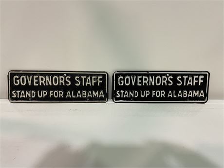 2 GOVERNORS STAFF METAL SIGNS