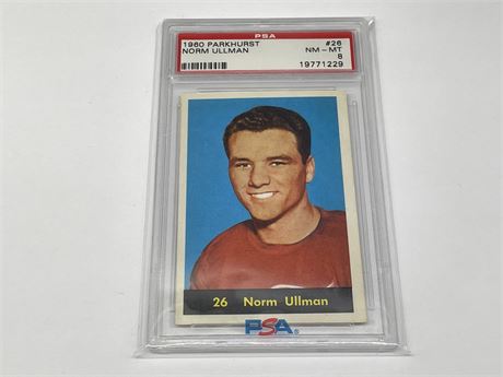 PSA 8 1960 NORM ULLMAN PARKHURST NHL CARD