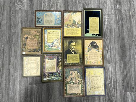 LOT OF ANTIQUE / FRAMED VERSES - LARGEST IS 12”x8”