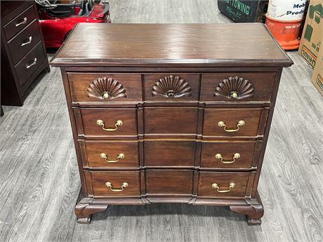 ASIAN INFLUENCE 4 DRAWER CHEST OF DRAWERS (18”x36”x34”TALL)