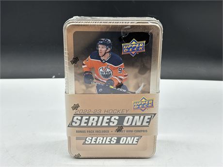 SEALED 2022-23 HOCKEY SERIES ONE UPPER DECK CARDS TIN