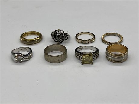 LOT OF 8 OLD DRESS RINGS