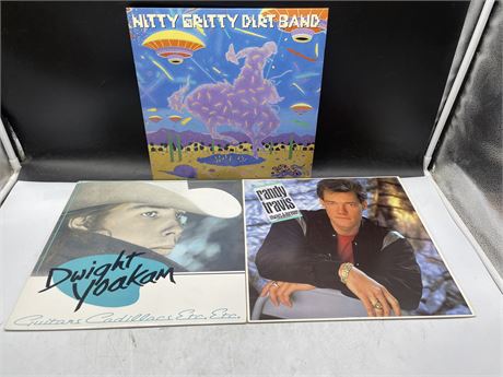3 MISC COUNTRY RECORDS - EXCELLENT (E)