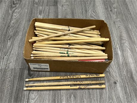 BOX OF DRUMSTICKS - MANY SIGNED