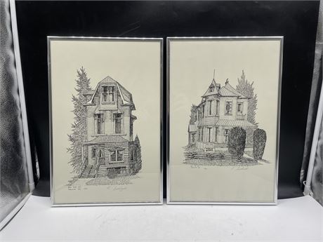 2 VINTAGE VANCOUVER LIMITED EDITION PRINTS BY LARRY SOUTH WELL 12”x18”