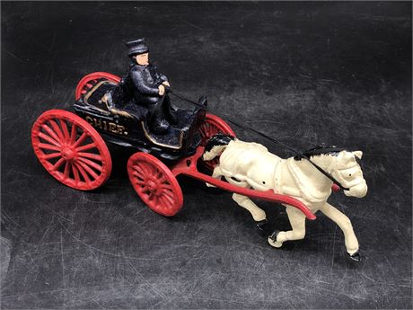 CAST IRON HORSE AND BUGGY