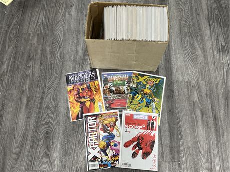 COMIC SHORTBOX ALL MARVEL COMICS BAGGED & BOARDED
