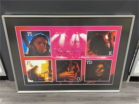 FRAMED PINK FLOYD PRINT (39”x28” - SIGNATURES ARE UNAUTHENTIC)