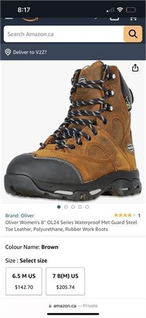 SIZE 7 BRAND NEW STEEL TOE OLIVER BRAND WOMENS WORK BOOTS