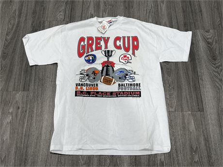 DEADSTOCK W/ TAGS 1990’s CFL GREY CUP SINGLE STITCH T SHIRT - SIZE XL