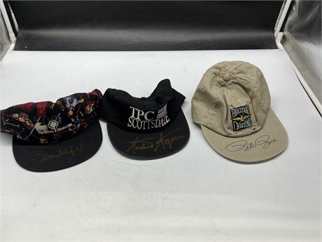 DAVE WINFIELD, PETE ROSE & OTHER SIGNED GOLF HATS - NO COA