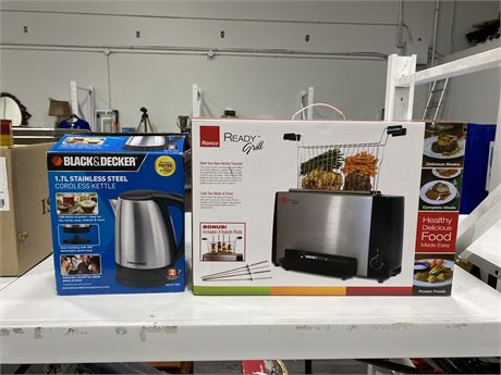 BRAND NEW RONCO ELECTRIC GRILL & STAINLESS STEEL KETTLE