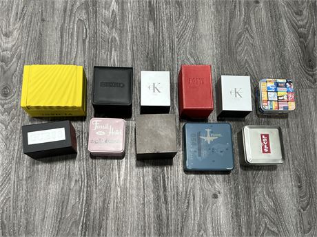 LOT OF WATCH BOXES - GUESS, SEIKO, GUCCI, ETC