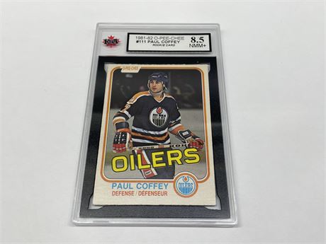 KSA GRADED 8.5 1981/82 ROOKIE PAUL COFFEY O-PEE-CHEE NHL CARD