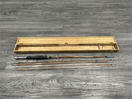 EARLY CANE FLY ROD IN WOODEN CASE