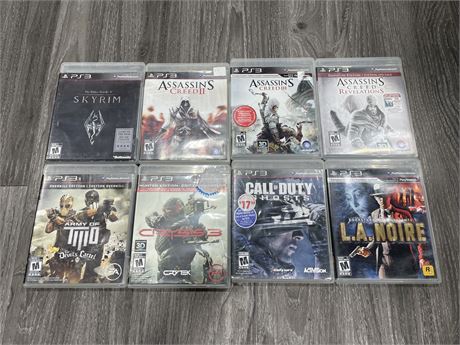 LOT OF 8 PS3 GAMES