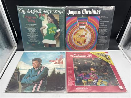 4 MISC CHRISTMAS RECORDS - EXCELLENT (E)