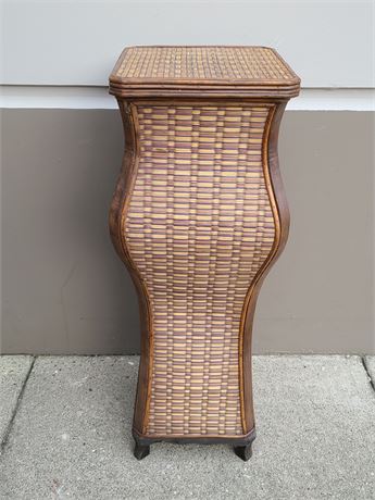 WOOD/WICKER PLANT/PEDESTAL STAND (36"Height)