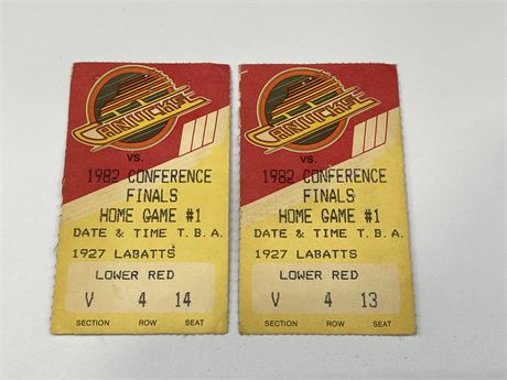CANUCKS 82’ CONFERENCE FINALS TICKETS