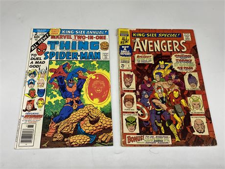 THE AVENGERS KING SIZE SPECIAL #1 & KING SIZE TWO IN FRAME ONE ANNUAL #2