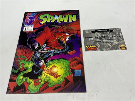 SPAWN #1 SIGNED BY TODD MCFARLANE W/COA