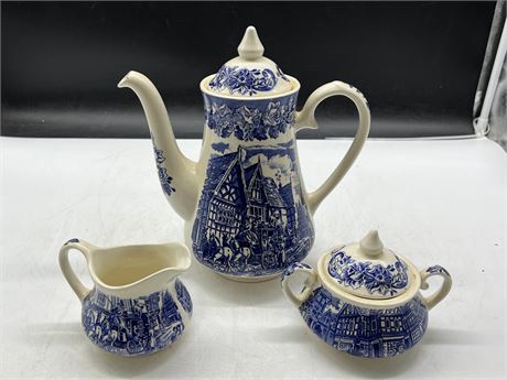 3 PIECE DICKENS SERIES MADE IN ENGLAND TEA SET