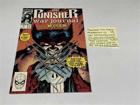 PUNISHER WAR JOURNAL #6 AUTOGRAPHED BY JIM LEE & CARL POTTS - MINT CONDITION