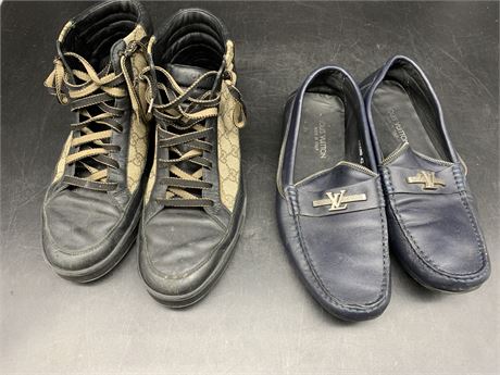 2 PAIRS MENS SHOES (UNAUTHENTICATED) size 42 & 8.5)