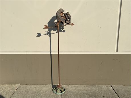 STEAM PUNK ROOSTER WEATHER VANE - 68” TALL