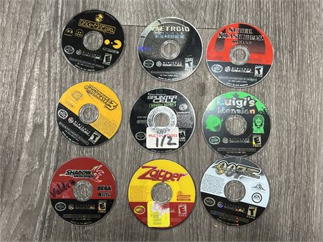 9 GAMECUBE GAMES - CONDITION VARIES / SOME NEED RESURFACING