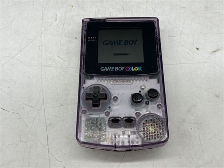 GAMEBOY COLOR ATOMIC PURPLE - WORKS, NO BATTERY COVER