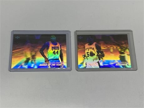 2 NBA HOLOGRAM CARDS - DAVID ROBINSON & DERRICK COLEMAN ROTY