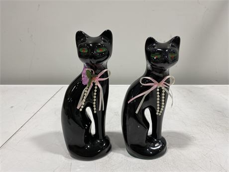 2 MCM BLACK CATS (9” tall)