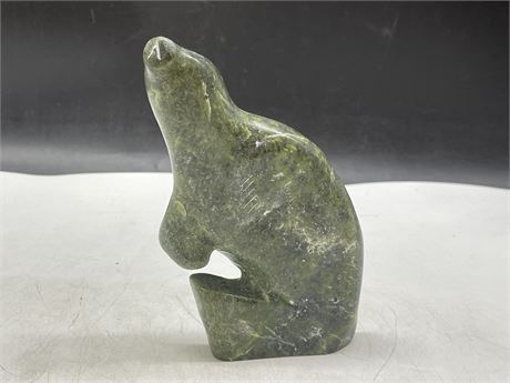 LABELED INUIT SEAL SOAPSTONE CARVING (4”x6”)