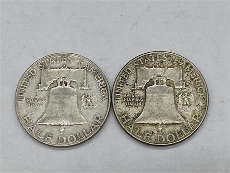 1958 & 1960 FRANKLIN SILVER COINS