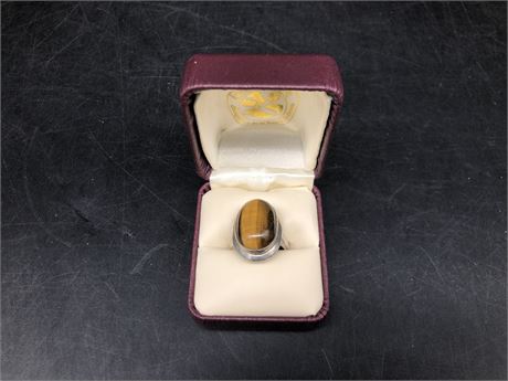 925 STERLING TIGERS EYE RING SIZE 7.5
