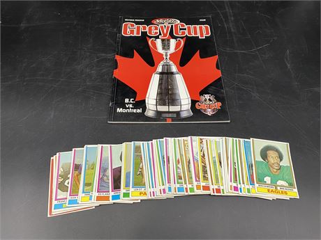 LOT OF 1970s NFL CARDS & GREYCUP MAGAZINE