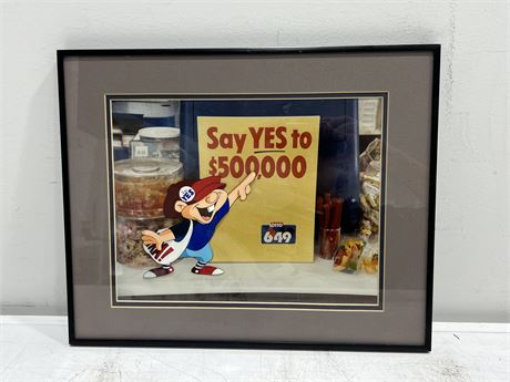 VINTAGE LOTTO 649 FRAMED PICTURE (17”x14”)
