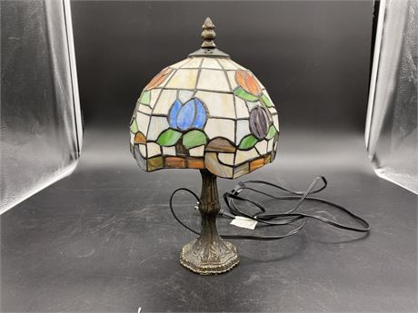 TIFFANY STYLE LAMP (Working, 13” tall)