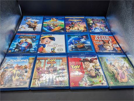 12 KIDS BLURAY MOVIES - EXCELLENT CONDITION