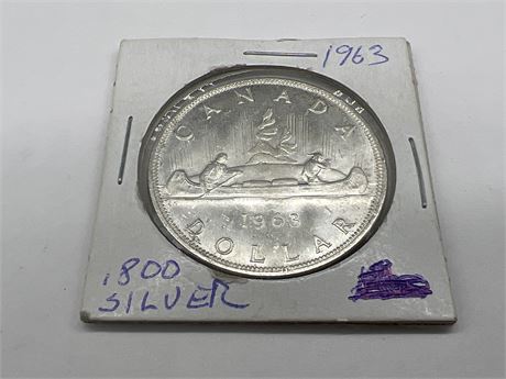 1963 CDN SILVER DOLLAR (.800 SILVER)